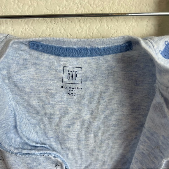 GAP Baby Blue Bear Zip Footsie Onesie Zip Up Outfit - Picture 14 of 16